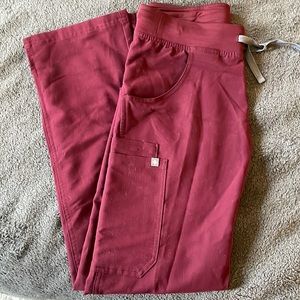 FIGS scrubs color burgundy size XS in top and bottom